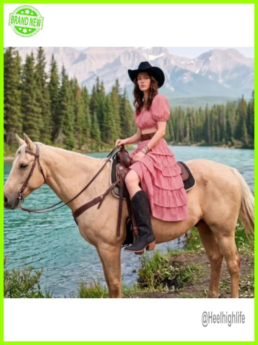Knee High Cowgirl Boots with Floral Embroidery Snip Toe Pull On